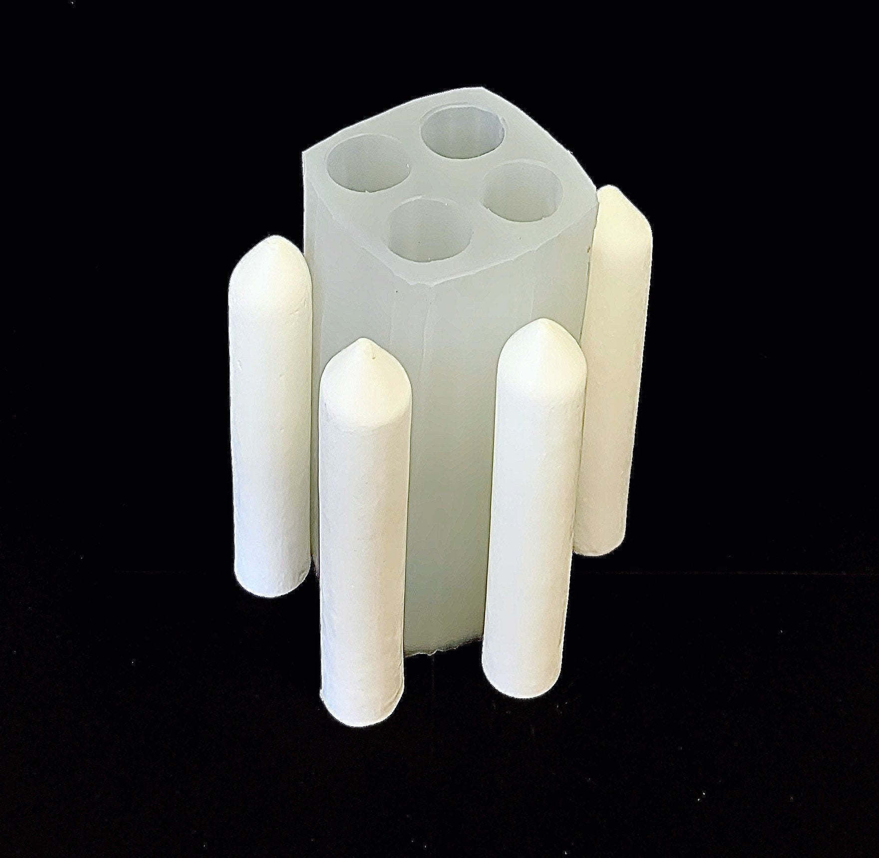 Silicone taper candle Mold - spell candle mold - 4 cavities